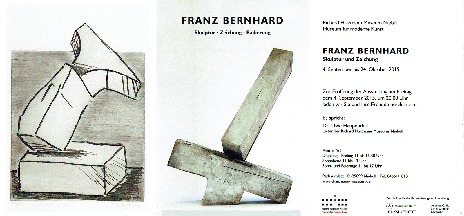 A Franz Bernhard Austellung Niebull Einladung